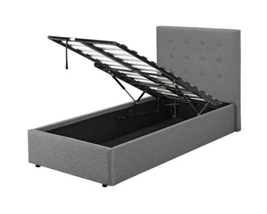 Lucca Plus 3.0 Single Ottoman Bed - Grey