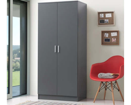 Original 2 Door Wardrobe-Dark Grey