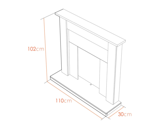 Skyla Fireplace in Oak and Black, 43 Inches