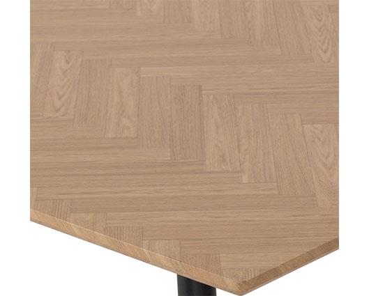 HAMILTON & LUKAS MEDIUM DINING SET (X4 CHAIRS) - MEDIUM OAK EFFECT/SAPPHIRE BLUE VELVET