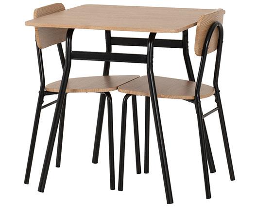 WARREN 1+2 DINING SET - RUSSET OAK EFFECT/BLACK