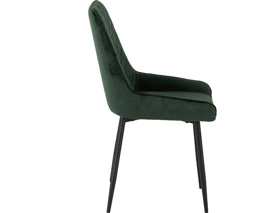 MARLOW & AVERY DINING SET (X4 CHAIRS) - BLACK MARBLE/EMERALD GREEN VELVET
