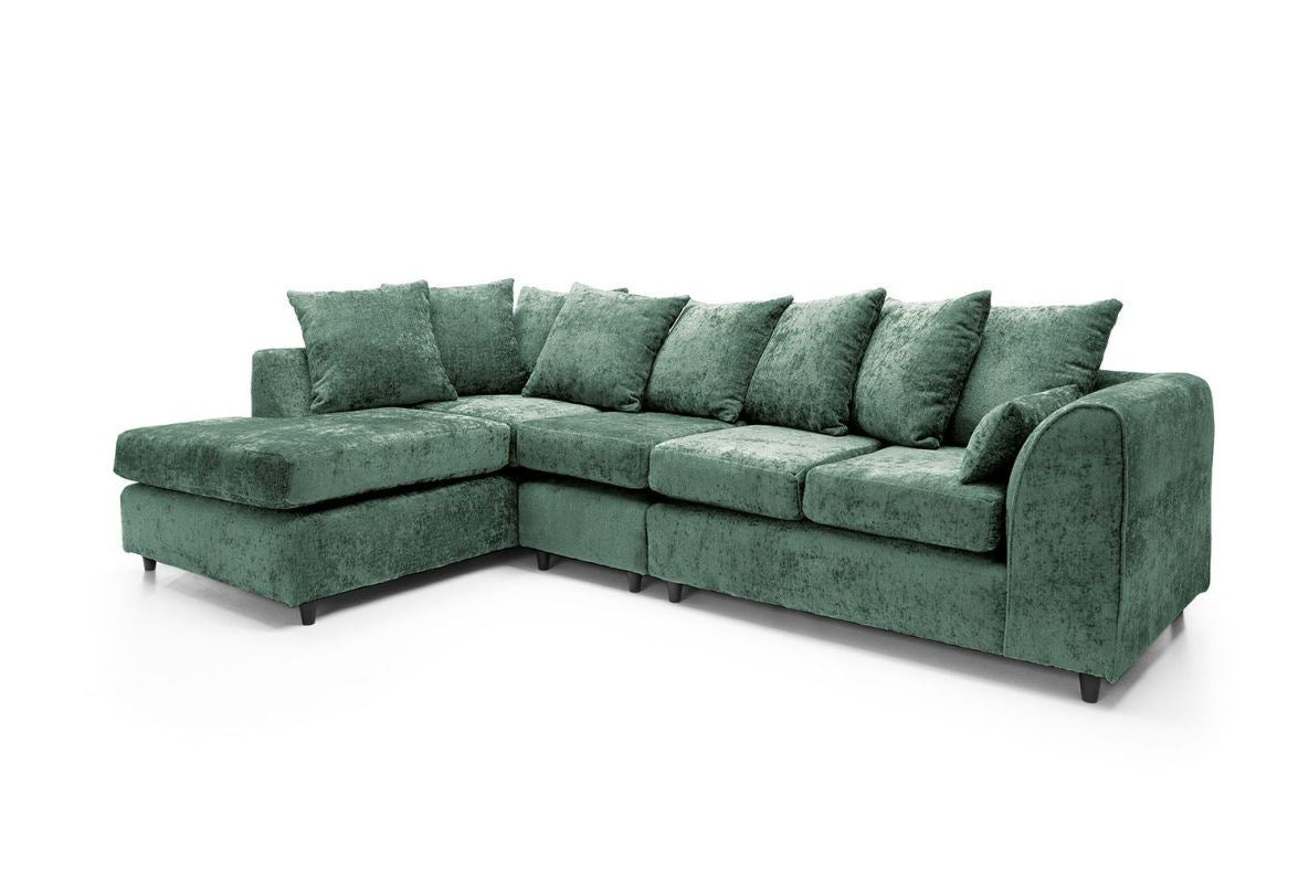 Heidi Left Hand Facing Corner Sofa Plus - Rifle Green