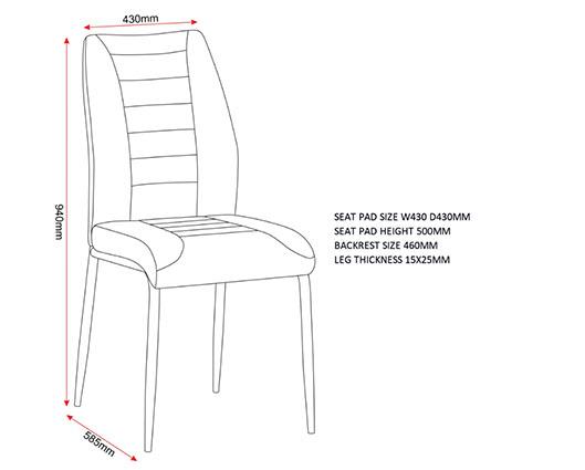 CHILTON DINING CHAIR (X4 PER BOX) - GREY FABRIC