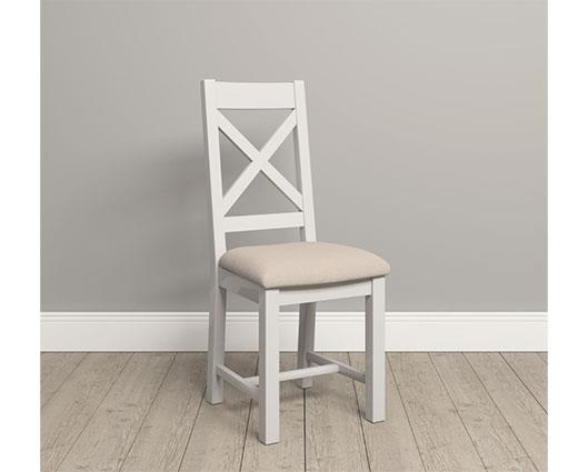 WINDSOR CROSS BACK DINING CHAIR (X2 PER BOX) - IVORY/OAT FABRIC