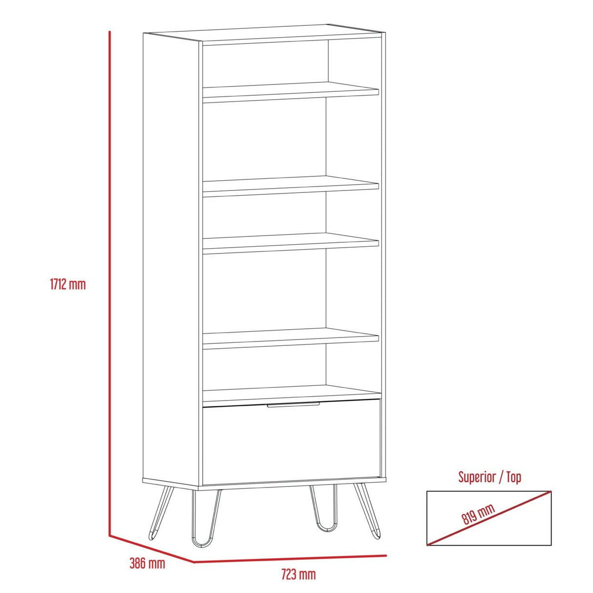 Nexus Display Bookcase with Door