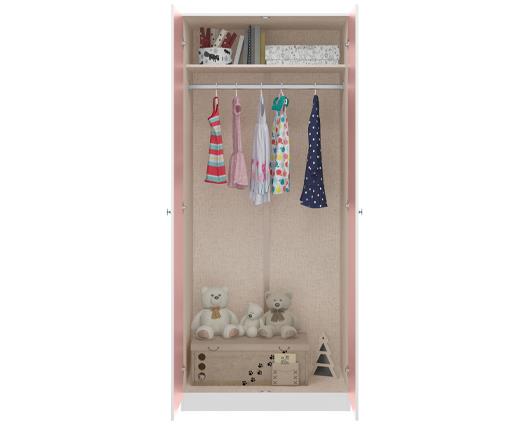DENVER 2 DOOR WARDROBE - WHITE/PINK GLOSS