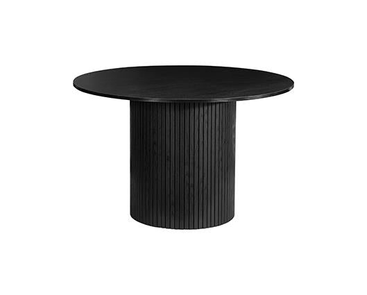 Axel Round Fluted Dining Table - Black