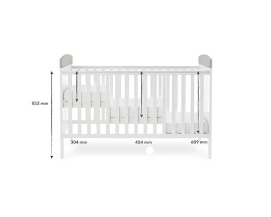 Grace Inspire Cot Bed & Under Drawer - Me & Mini Me Elephants Grey
