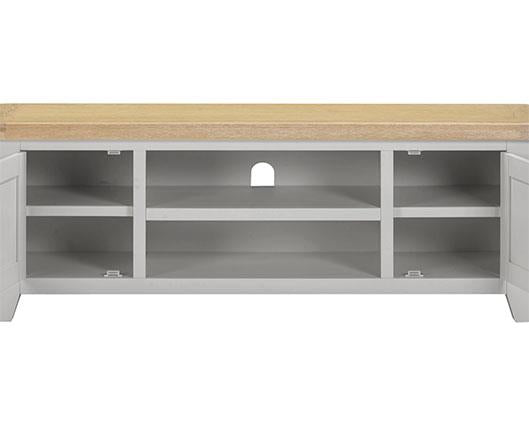 WINDSOR STRAIGHT TV UNIT - PEBBLE GREY/OAK