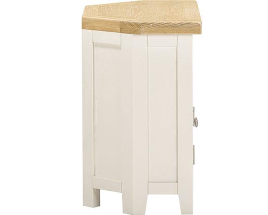 WINDSOR CORNER TV UNIT - IVORY/OAK