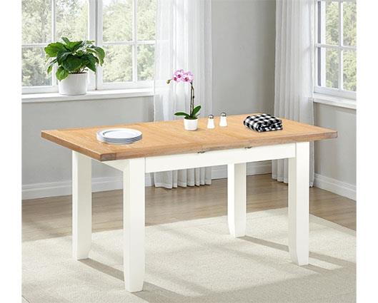 WINDSOR EXTENDING DINING TABLE - IVORY/OAK