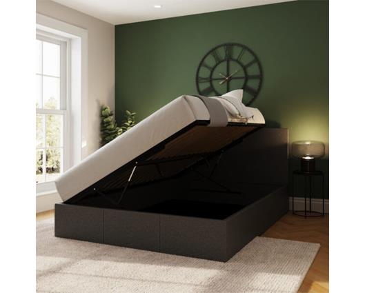 Serena Single Side Lift Ottoman Bed-Grey