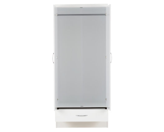 Neptune 2 Door 1 Drawer Wardrobe - White Gloss