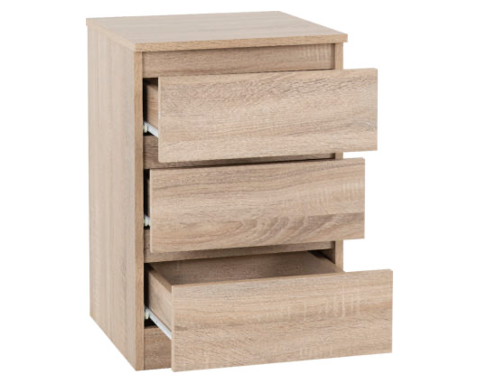 Marcus 3 Drawer Bedside - Sonoma Oak Effect