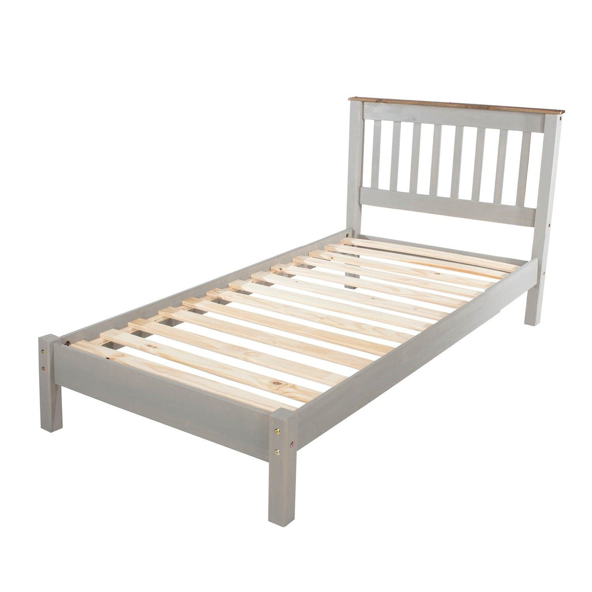 Corona Grey Single Slatted Low-End Bedstead