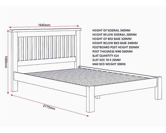 WINDSOR 5' LOW END BED - PEBBLE GREY/OAK