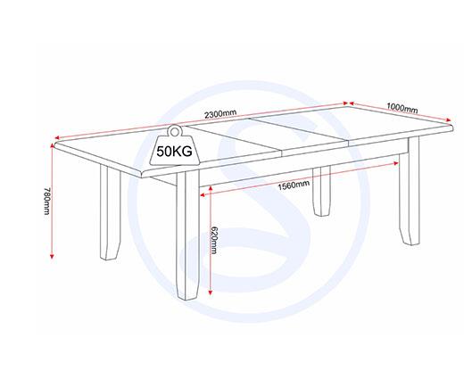 WINDSOR LARGE EXTENDING DINING TABLE - NATURAL OAK