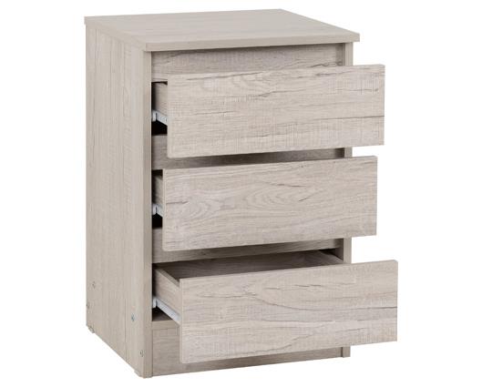 MALVERN 3 DRAWER BEDSIDE X2 - URBAN SNOW