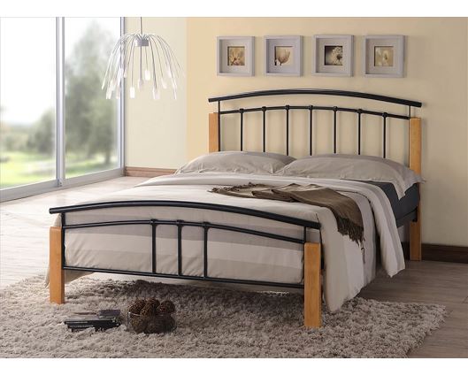 Tetras King Bed Frame - Black & Oak