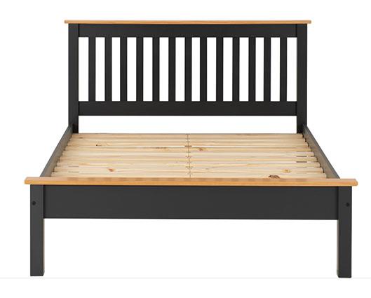 MONACO 4' LOW END BED - DARK GREY/OAK EFFECT