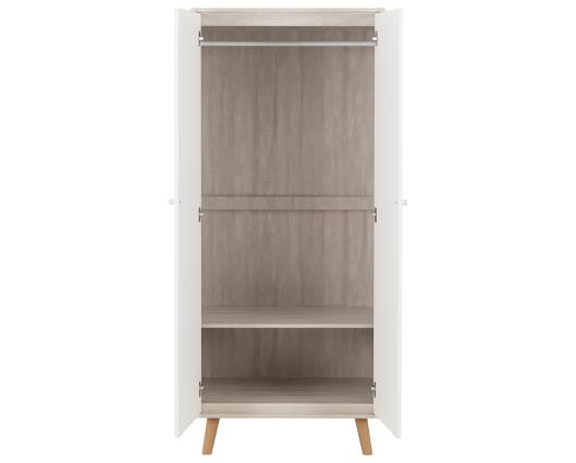 DIXIE 2 DOOR WARDROBE - DUSTY GREY/WHITE