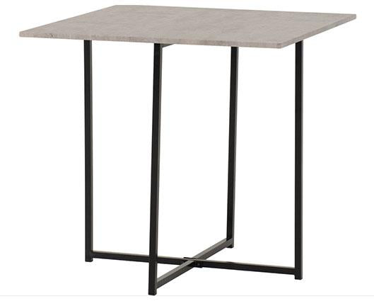 KENT 1+4 STOWAWAY DINING SET - STONE EFFECT/BLACK