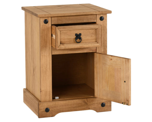 Corona Petite Bedside - Distressed Waxed Pine
