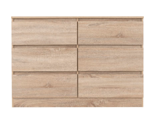 Marcus 6 Drawer Chest - Sonoma Oak Effect
