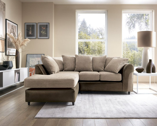 Harley Left Hand Facing Corner Sofa - Brown