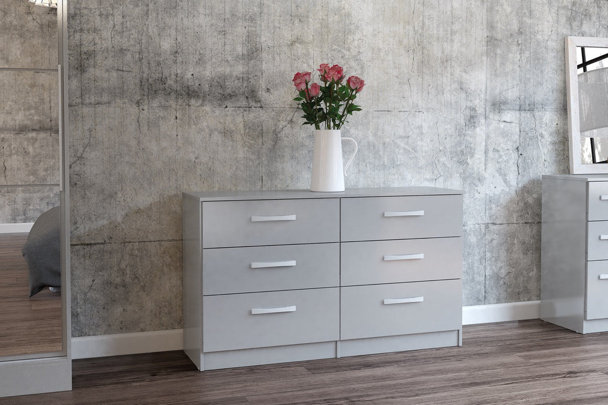 Larz 6 Drawer Chest-Grey