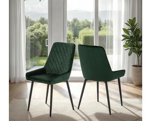 AVERY DINING CHAIR (X2 PER BOX) - EMERALD GREEN VELVET