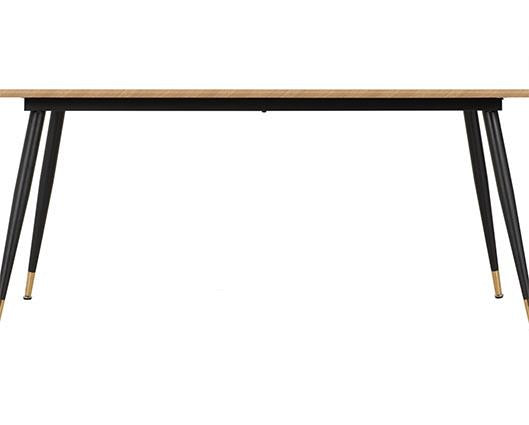 HAMILTON & LUKAS LARGE DINING SET (X6 CHAIRS) - MEDIUM OAK EFFECT/SAPPHIRE BLUE VELVET