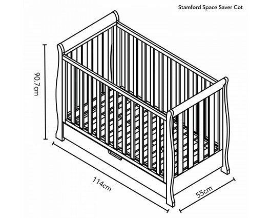 Stamford Space Saver Cot & Cot Top Changer - White