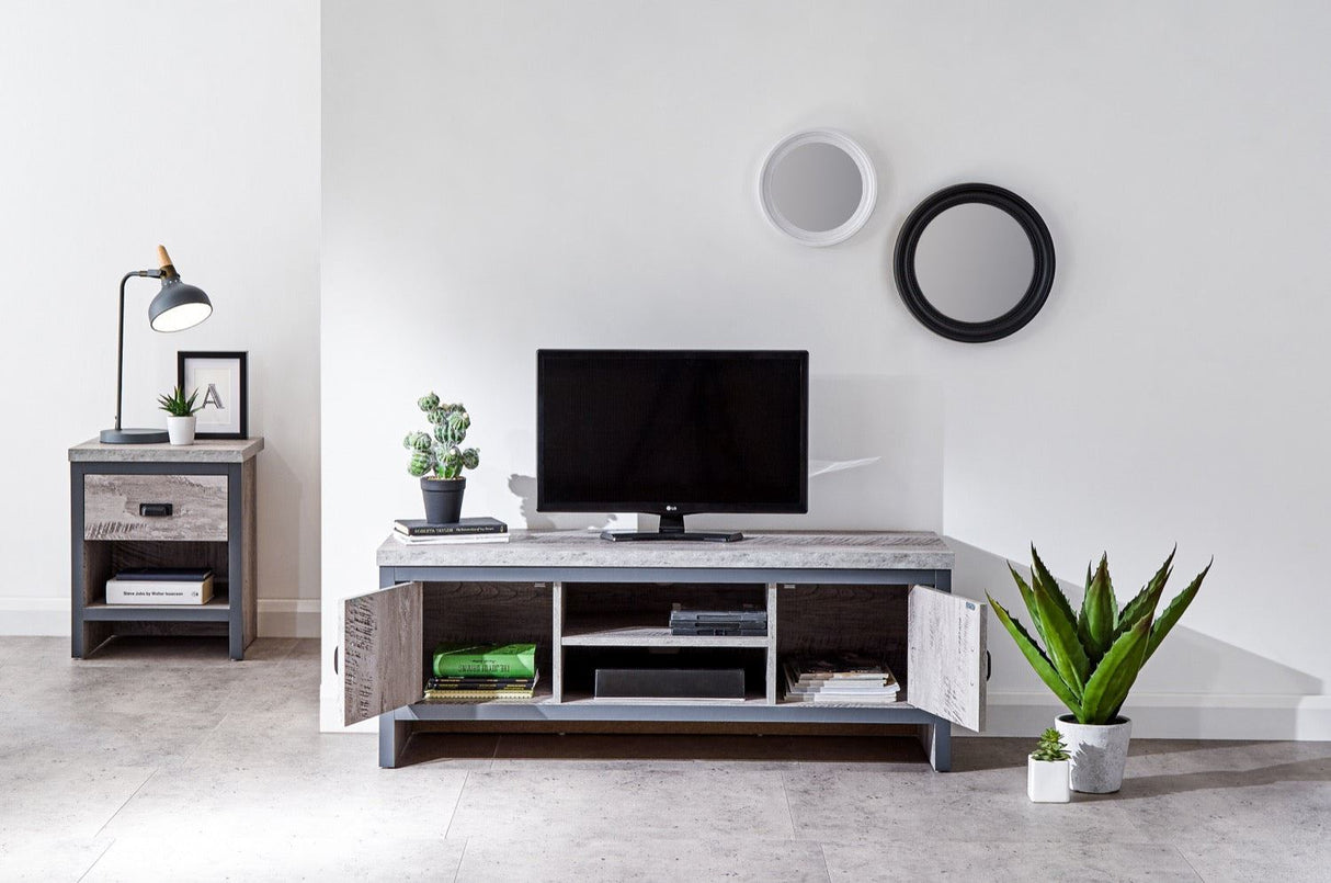 Baxter 2 Drawer TV Unit-Grey