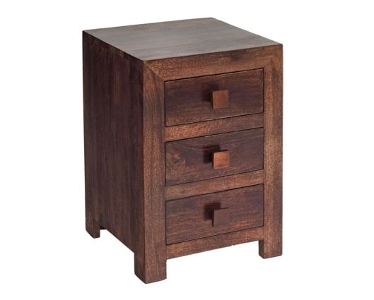 Sapeli 3 Drawer Bedside