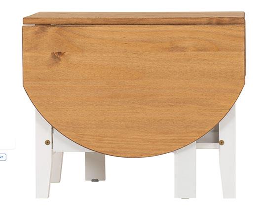 SANTOS DROP LEAF COFFEE TABLE - WHITE/DISTRESSED WAXED PINE
