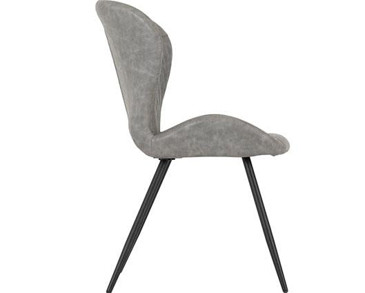 TREVISO & QUEBEC DINING SET (X4 CHAIRS) - LIGHT OAK EFFECT/GREY FAUX LEATHER