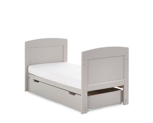 Grace Mini Cot Bed, Under Drawer + Fibre Mattress - Warm Grey