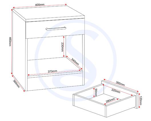 DAKOTA 1 DRAWER BEDSIDE - WHITE