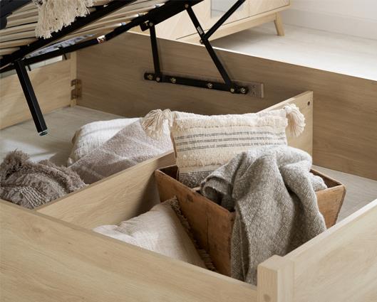 Herringford Ottoman Bed Oak - Double