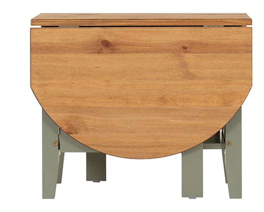 SANTOS DROP LEAF COFFEE TABLE - GREEN/DISTRESSED WAXED PINE