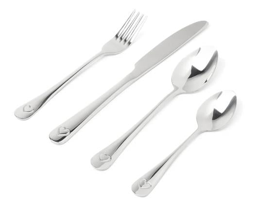 16Pc Hearts Cutlery Set S/S