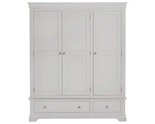 BORDEAUX 3 DOOR WARDROBE - PEBBLE GREY