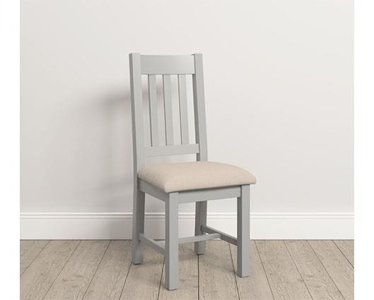 WINDSOR SLATTED DINING CHAIR (X2 PER BOX) - PEBBLE GREY/OAT FABRIC