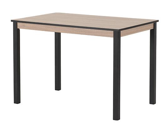 RADLEY 1+4 DINING SET - BLACK/OAK EFFECT/OAT FABRIC