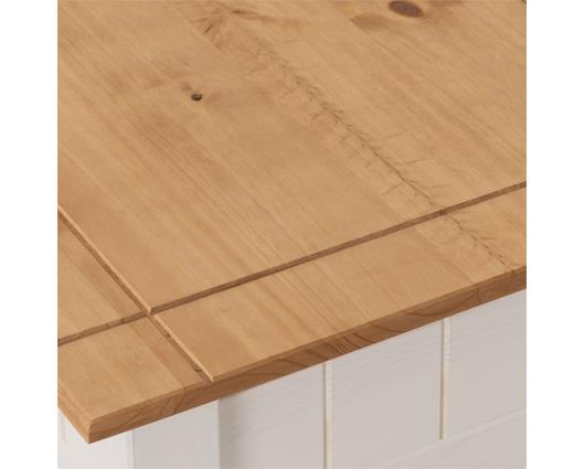 PANAMA LAMP TABLE - WHITE/NATURAL WAX