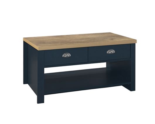 Harper 2 Drawer Coffee Table-Navy