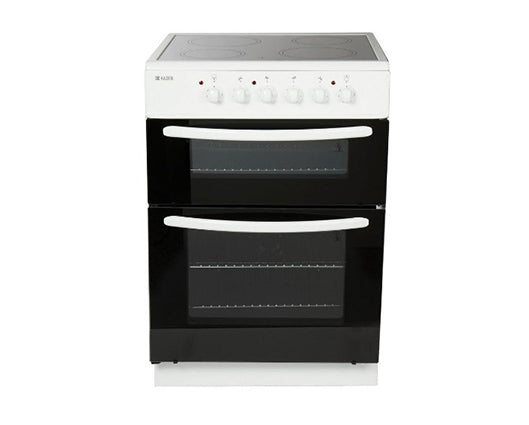 Haden HE60DOMW 60cm Double Cavity Electric Cooker with Ceramic Hob