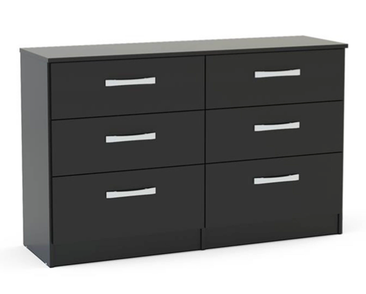 Larz 6 Drawer Chest-Black